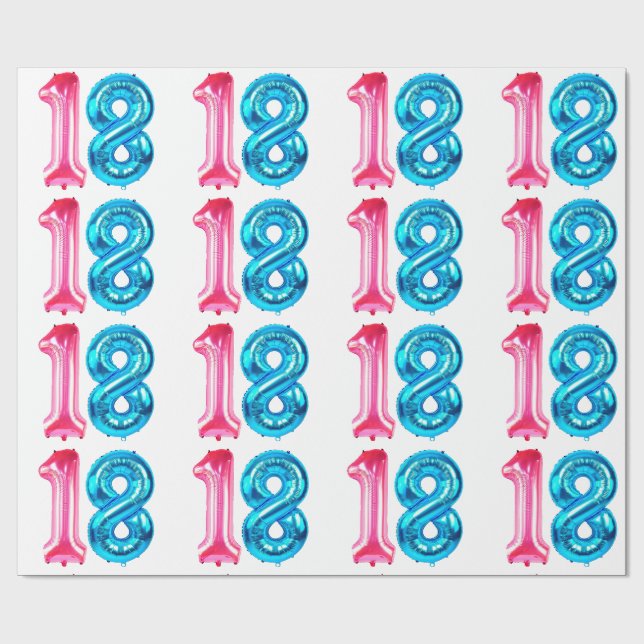Regalo Papel de ajuste de 18 globos (Superficie plana)