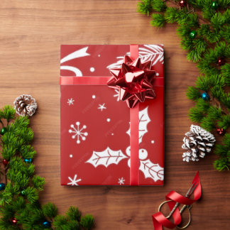 Regalo Papel de ajuste de 30"x60" para Navidades rojos