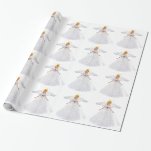 Regalo Papel de ajuste de ángel blanco