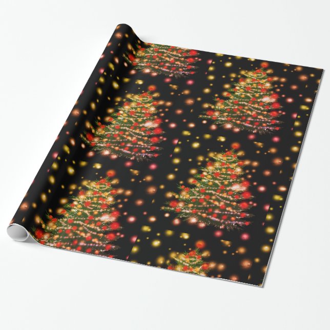 Regalo Papel de ajuste de árbol de Año Nuevo (Desenrollado)