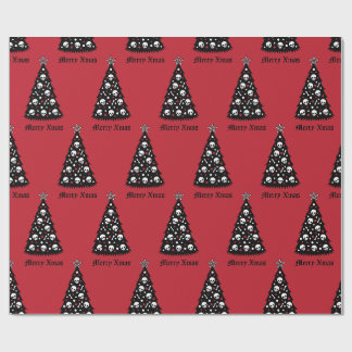 Regalo Papel de ajuste de árbol de navidad oscuro