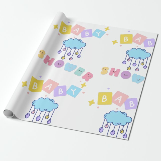 Regalo Papel de ajuste de Baby Shower (Desenrollado)