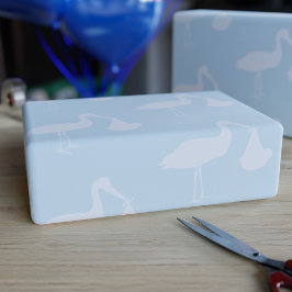 Regalo Papel de ajuste de Baby Shower azul Stork