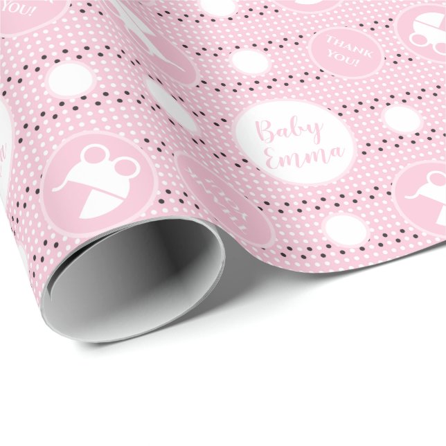Regalo Papel de ajuste de Baby Shower con Stroller para C (Esquina del rollo)