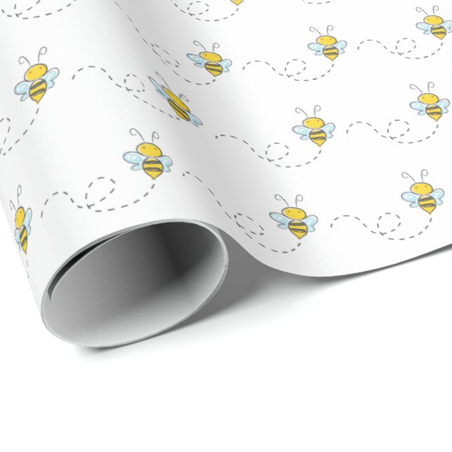 Regalo Papel de ajuste de Baby Shower de abejas (Esquina del rollo)