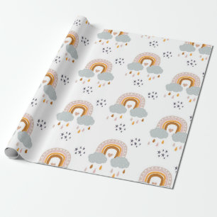 Regalo Papel de ajuste de Baby Shower en arco iris neutro