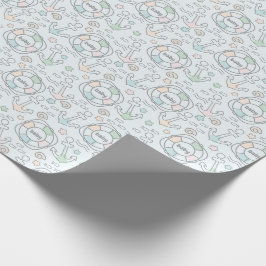 Regalo Papel de ajuste de Baby Shower Nautical