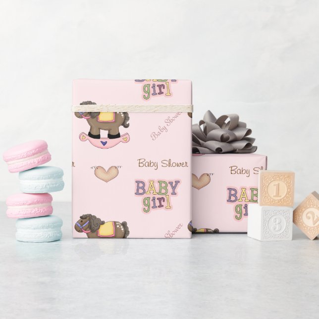 Regalo Papel de ajuste de Baby Shower rosa (Baby Shower)