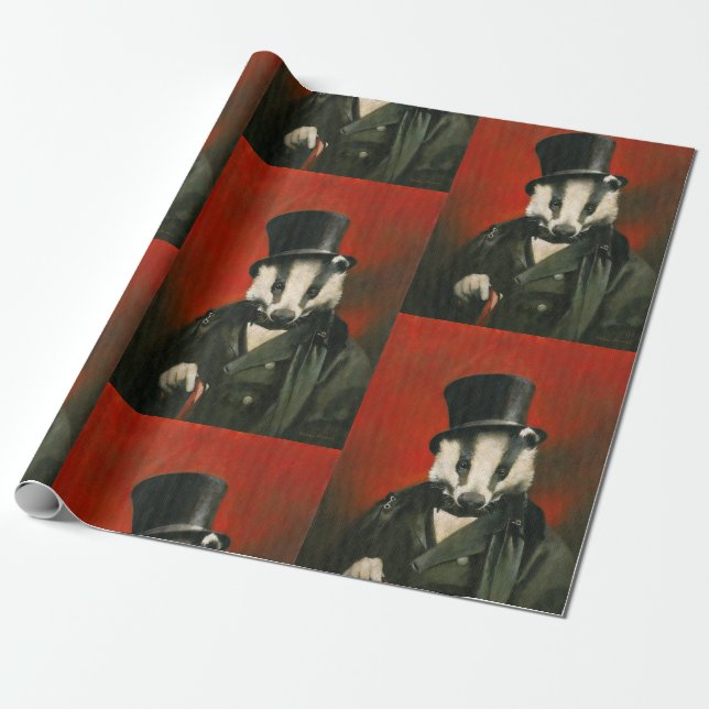 Regalo Papel de ajuste de Badger victoriano (Desenrollado)