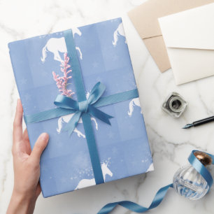Regalo Papel de ajuste de Boda de unicornio azul
