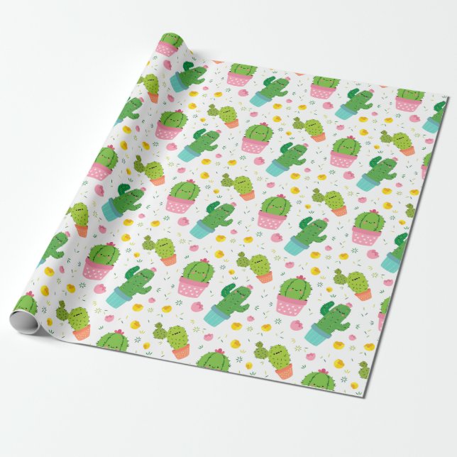 Regalo Papel de ajuste de cactus (Desenrollado)