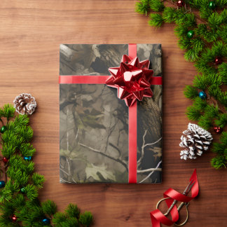 Regalo Papel de ajuste de camuflaje de árbol real