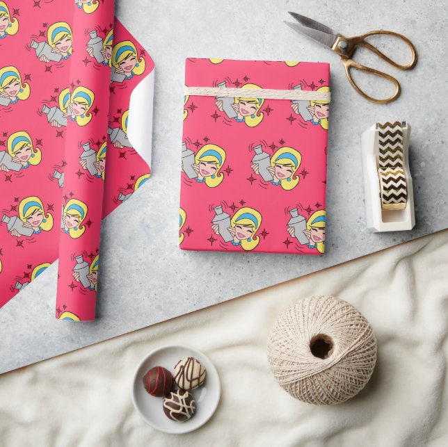 Regalo Papel de ajuste de Chica retro Happy Hour (Artesanía)