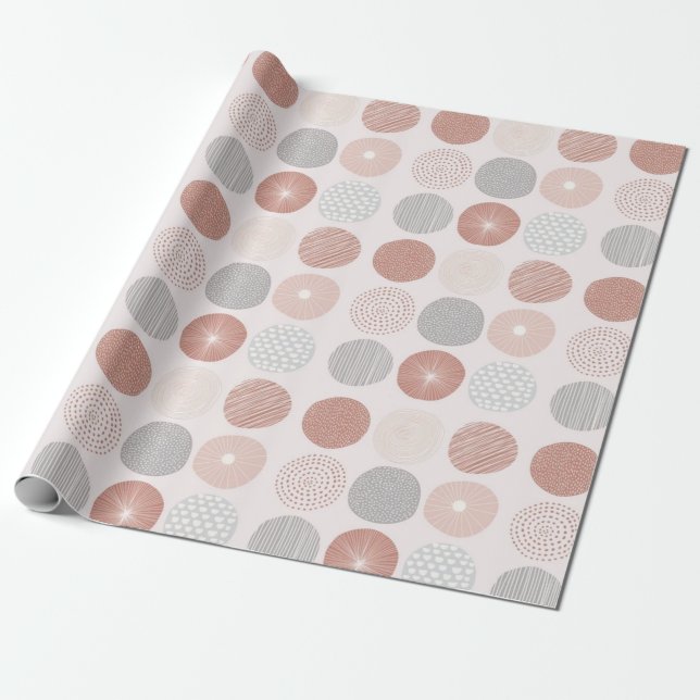 Regalo Papel de ajuste de círculo rosado abstracto (Desenrollado)