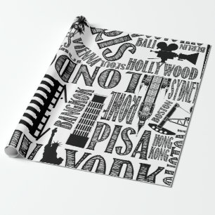 Regalo Papel de ajuste de ciudades del mundo