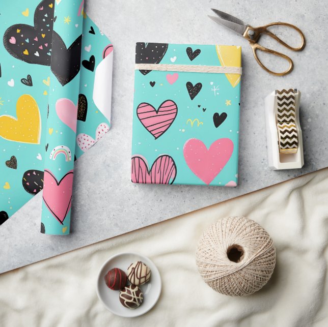 Regalo Papel de ajuste de corazón lúdico (Artesanía)