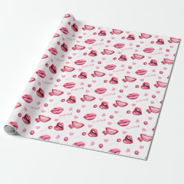 Regalo Papel de ajuste de corazón y labios