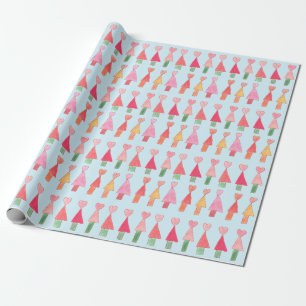 Regalo Papel de ajuste de corazones de árbol de Navidad