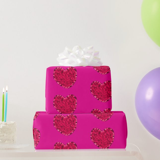 Regalo Papel de ajuste de corazones rosados (Regalos de fiesta)