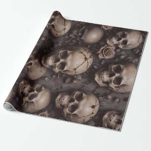 Regalo Papel de ajuste de cráneos oscuros