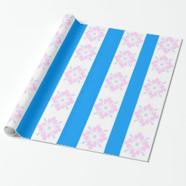 Regalo Papel de ajuste de Damasco rosa y azul