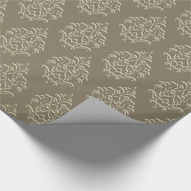 Regalo Papel de ajuste de Damask Champagn (Esquina)