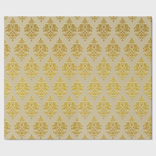 Regalo Papel de ajuste de Damask Champagn (Costura)