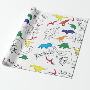 Regalo Papel de ajuste de dinosaurios