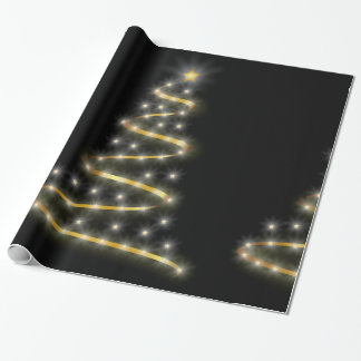 Regalo Papel de ajuste de diseño de árbol de Navidad bril