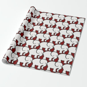 Regalo Papel de ajuste de diseño de elefantes blancos
