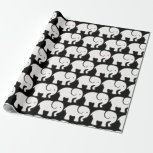 Regalo Papel de ajuste de diseño de elefantes blancos