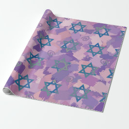 Regalo Papel de ajuste de diseño de estrella judía azul