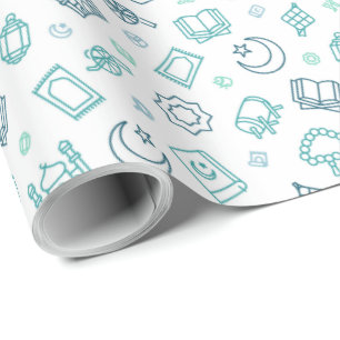 Regalo Papel de ajuste de Doodles de Ramadán