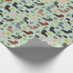 Regalo Papel de ajuste de Doxie Dachshund Cactus