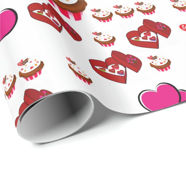 Regalo Papel de ajuste de el día de San Valentín (Esquina del rollo)