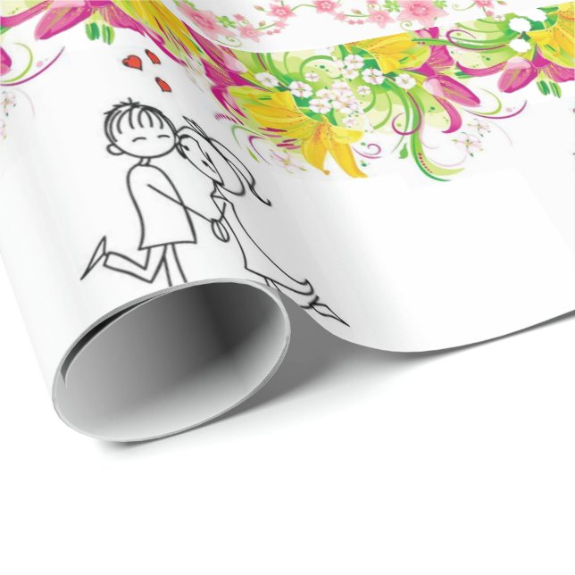 Regalo Papel de ajuste de el día de San Valentín (Esquina del rollo)
