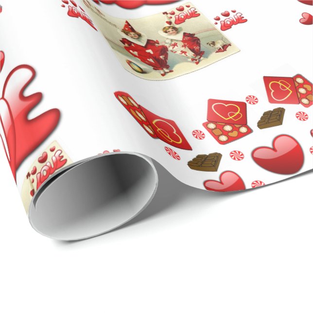 Regalo Papel de ajuste de el día de San Valentín (Esquina del rollo)