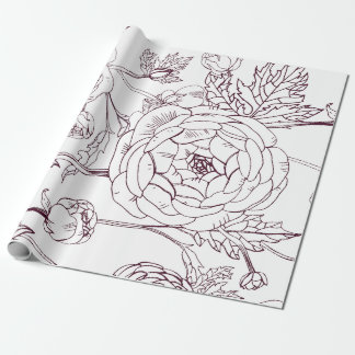 Regalo Papel de ajuste de esquema de flor | Bodas de lujo