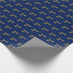 Regalo Papel de ajuste de eventos Blue, Faux Gold 2nd (Se