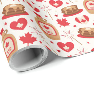 Regalo Papel de ajuste de Fiesta del Día de Canadá