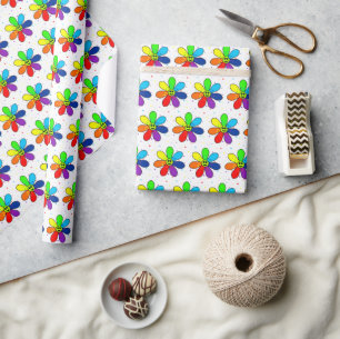 Regalo Papel de ajuste de flor arco iris