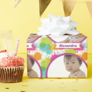Regalo Papel de ajuste de foto de bebé personalizado