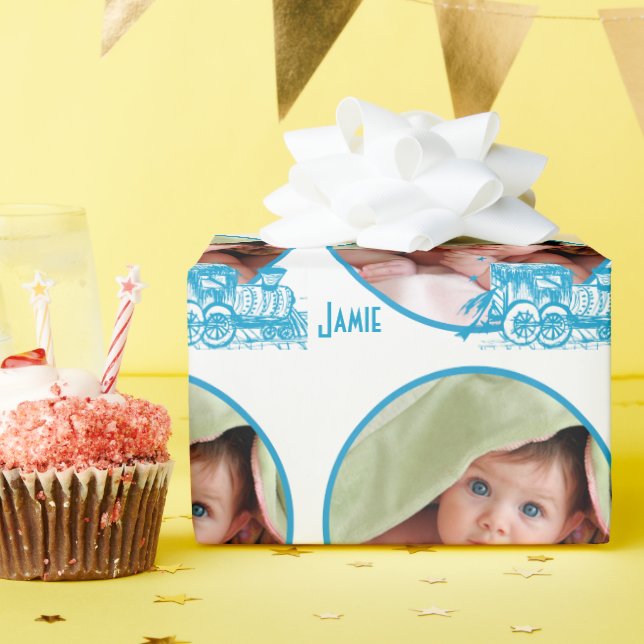 Regalo Papel de ajuste de foto de bebé personalizado (Fiesta de cumpleaños )