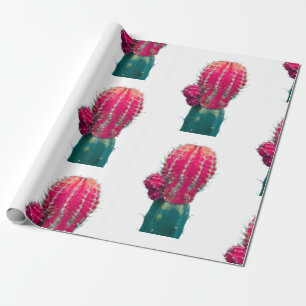 Regalo Papel de ajuste de foto de Cactus rosado