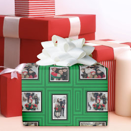 Regalo Papel de ajuste de foto verde para navidades