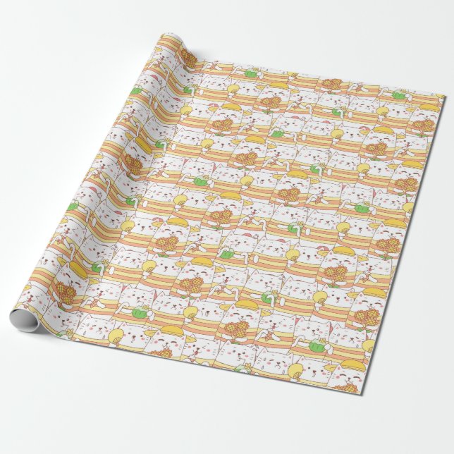 Regalo Papel de ajuste de gatos adorables (Desenrollado)