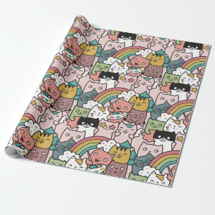 Regalo Papel de ajuste de gatos adorables