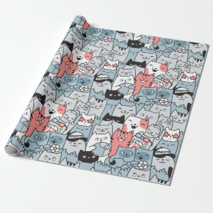 Regalo Papel de ajuste de gatos adorables