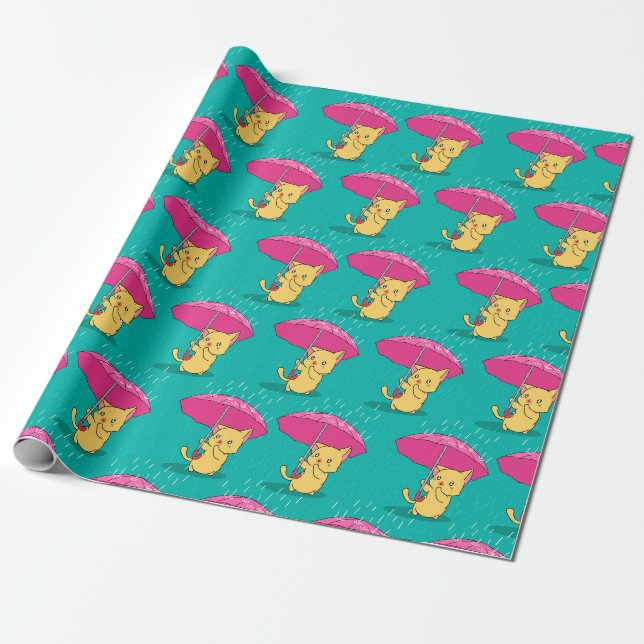Regalo Papel de ajuste de gatos adorables (Desenrollado)