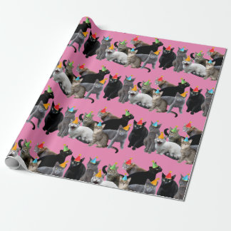 Regalo Papel de ajuste de gatos fiestas